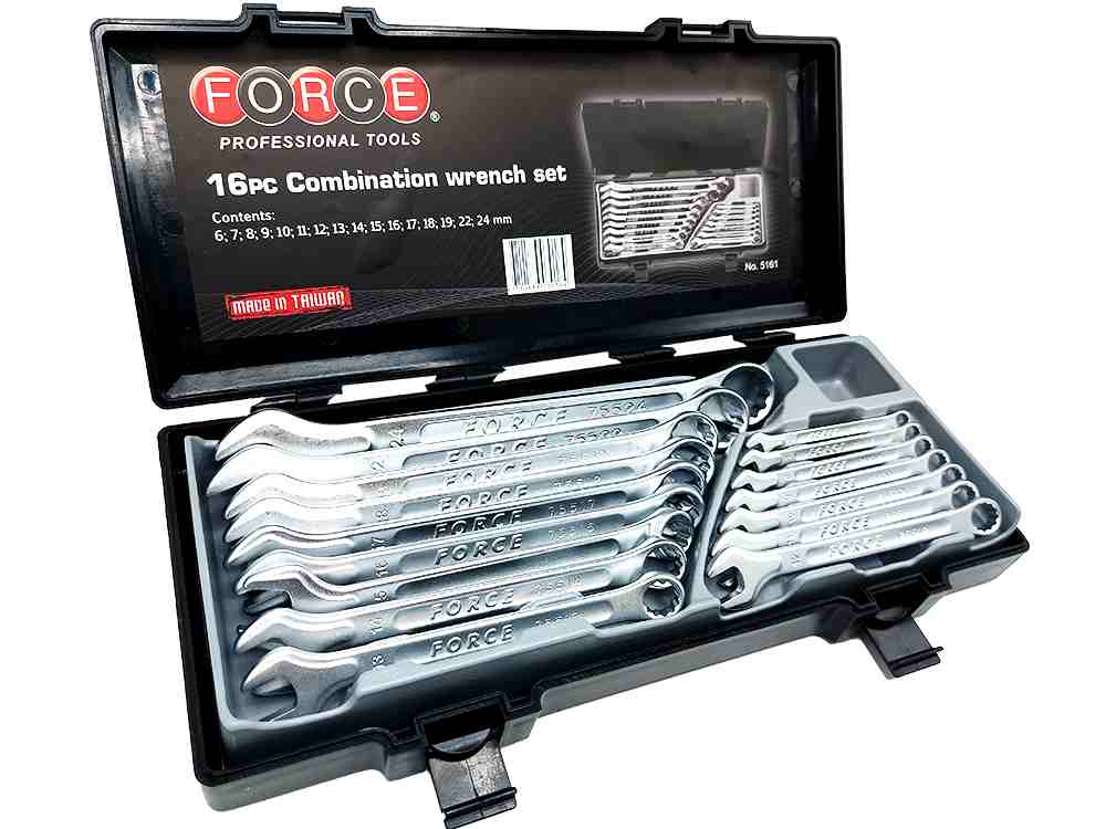 جعبه 16 عددی  آچار یکسر تخت یکسر رینگ فورس مدل FORCE - 5161